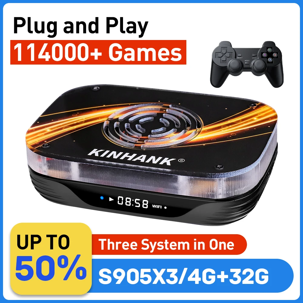 Супер консоль X3 Plus Ретро игровая для PSP/PS1/N64/Sega Saturn/DC 114000 + Games4K/8K HD ТВ приставка