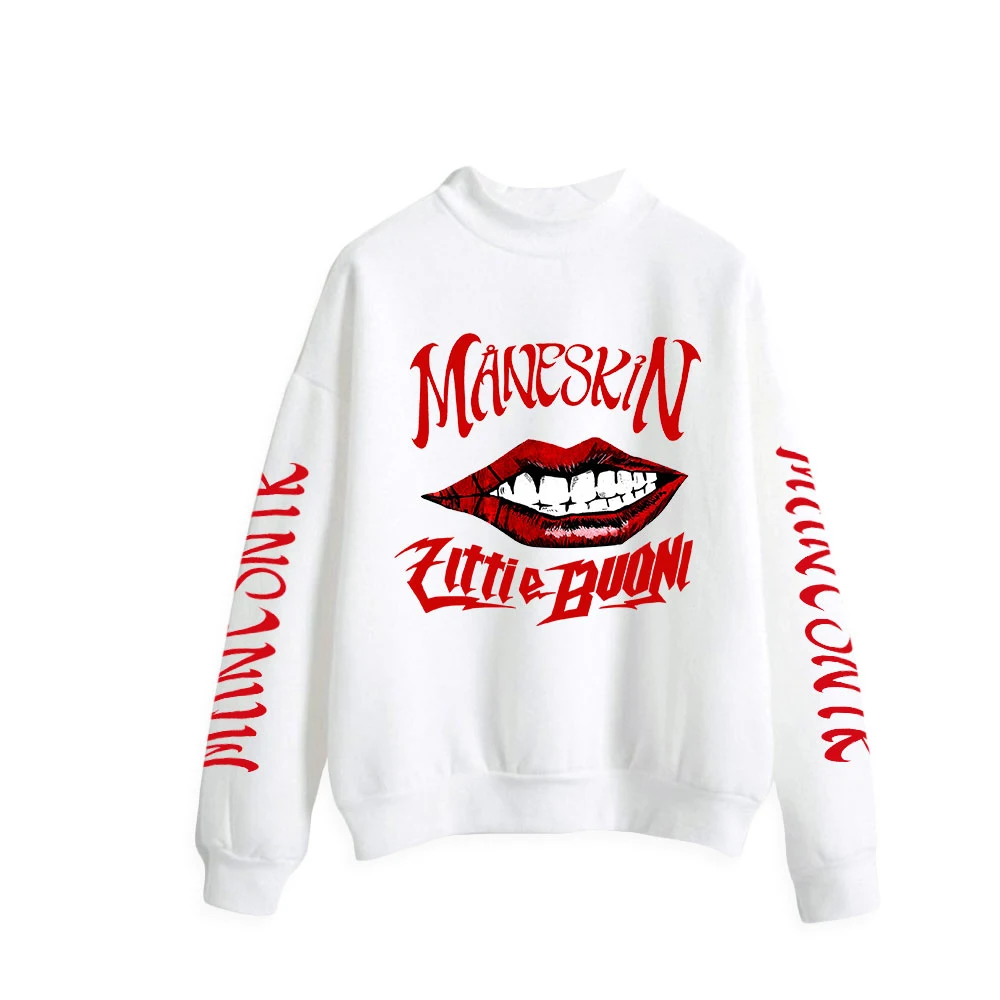 

Maneskin Outwear Unisex Turtleneck Sweatershirt Long Sleeve Men Women's Tracksuit Harajuku Streetwear Fashion Clothes Tops