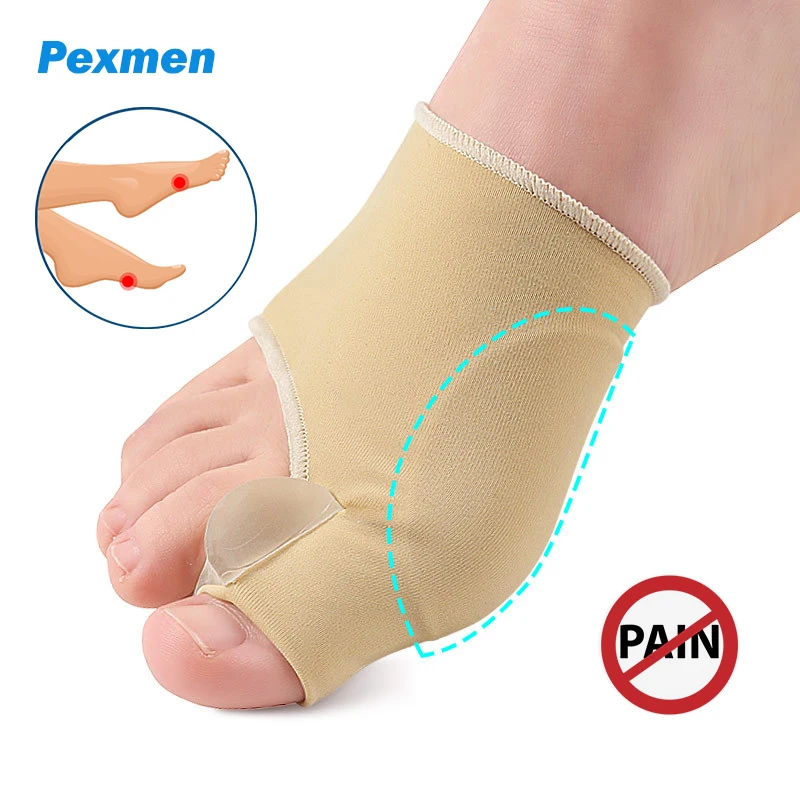 

Pexmen 2Pcs/Pair Bunion Corrector Pain Relief Sleeves Bunion Pads Brace Cushions Toe Separator Spacer for Hallux Valgus