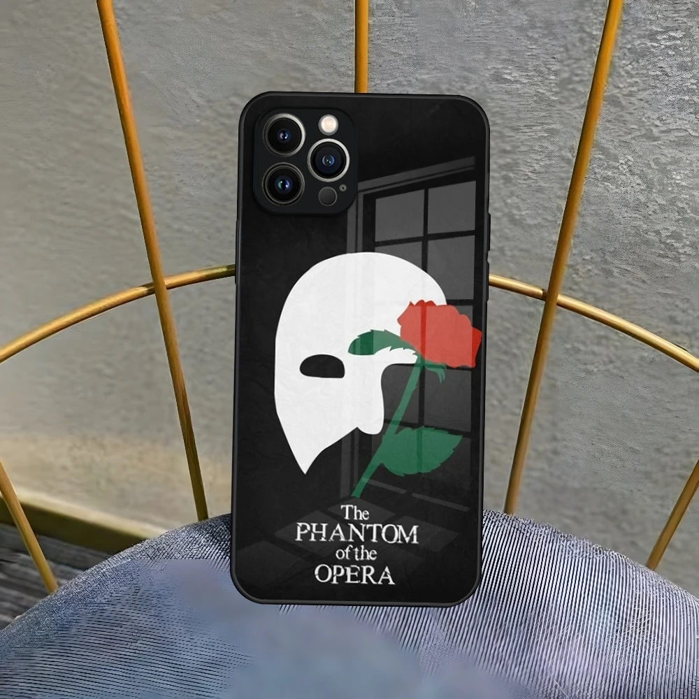 Чехол для телефона Призрак оперы Iphone 16 15 14 Pro Max 12 11 13 Mini X Xr Xs Puls стеклянный чехол