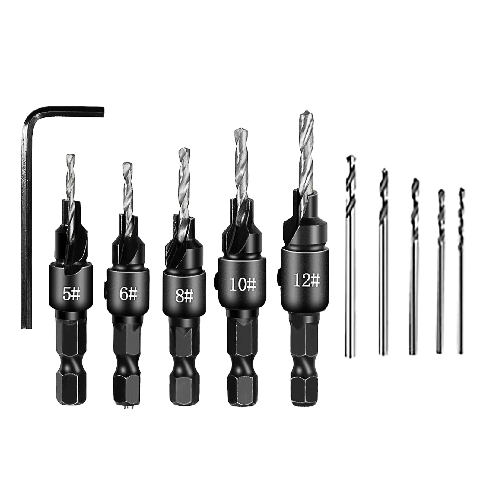 

11 шт. Прочные Легкие Быстросменные устойчивые к коррозии Сменные сверла для зенковки высокоскоростная стальная Шестигранная головка регулируемая