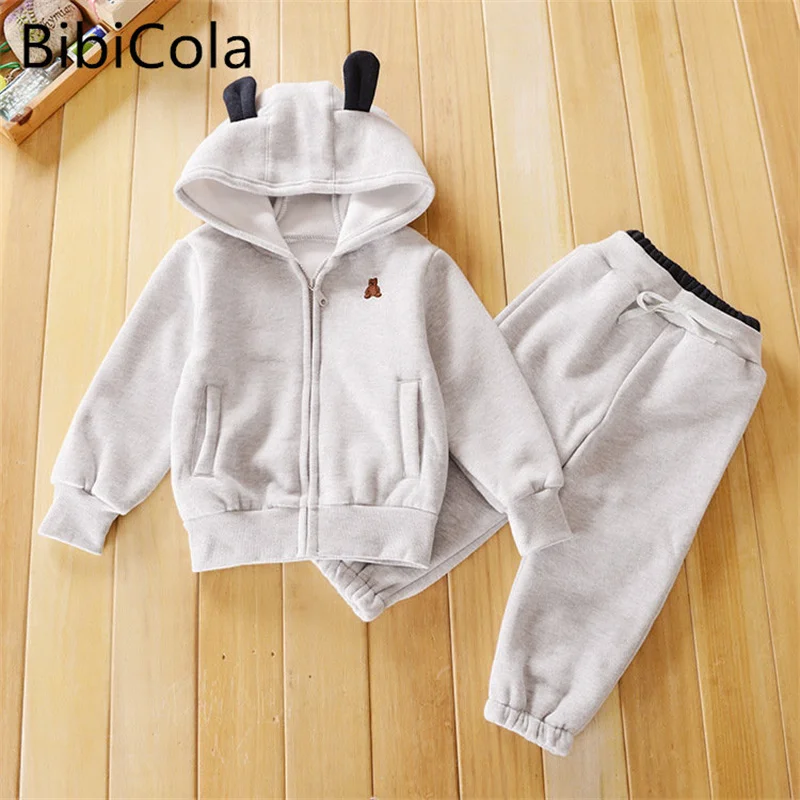 

Autumn Winter Kids Clothes Set Boys Full Sleeve Solid Color T-shirt+& Trousers 2pcs Cotton Outfit Children Suits For Toddler