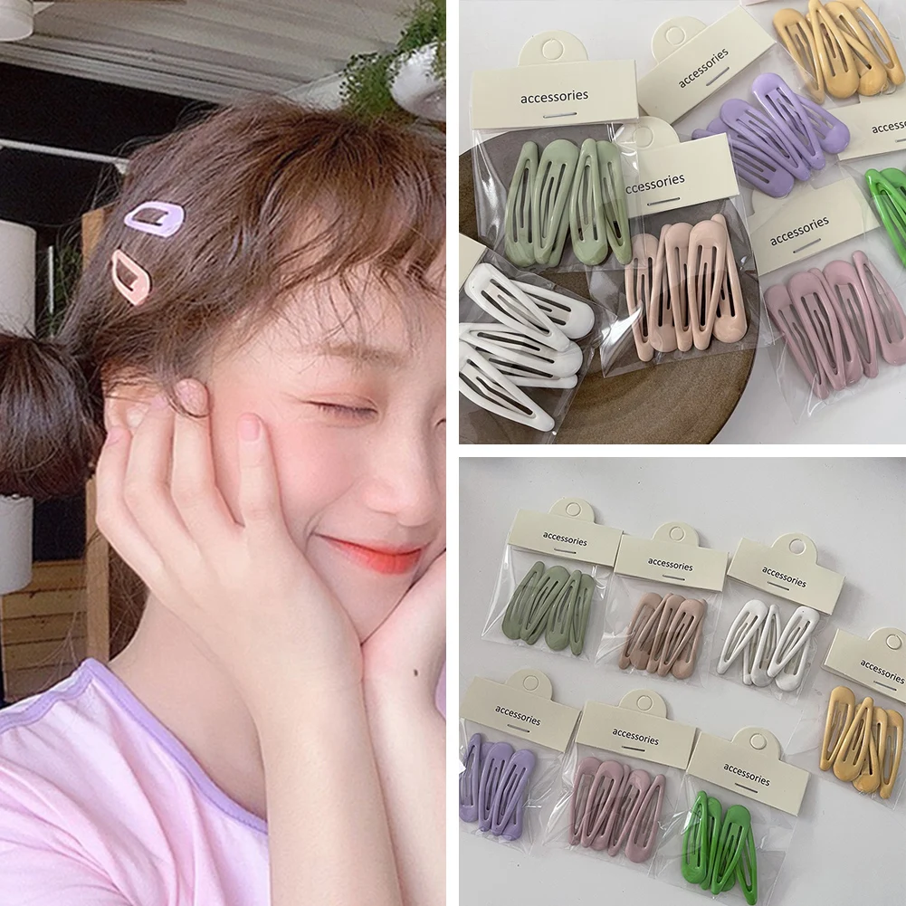 

5PCS Color Hair Clips For Women Metal Barrette Girls Hairpins Headbands For Kids Hair Grips Side Clip Fashion Hair Accessories