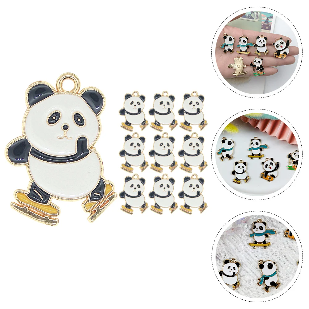 10 шт. серьги панда сплав кулон влюбленные пары брелки многофункциональные