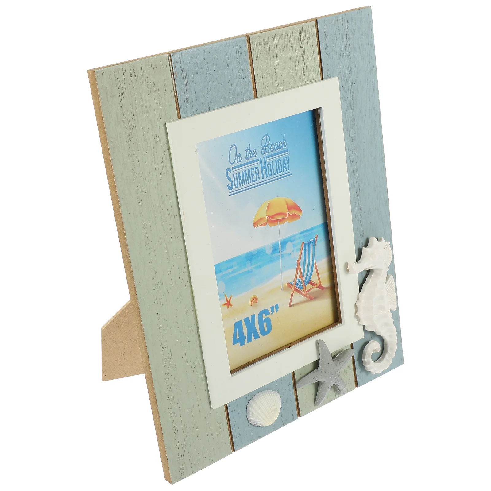 

Beach Picture Frames Collage Family Photo Desk Topper Rustic Vertical Seaside Themed