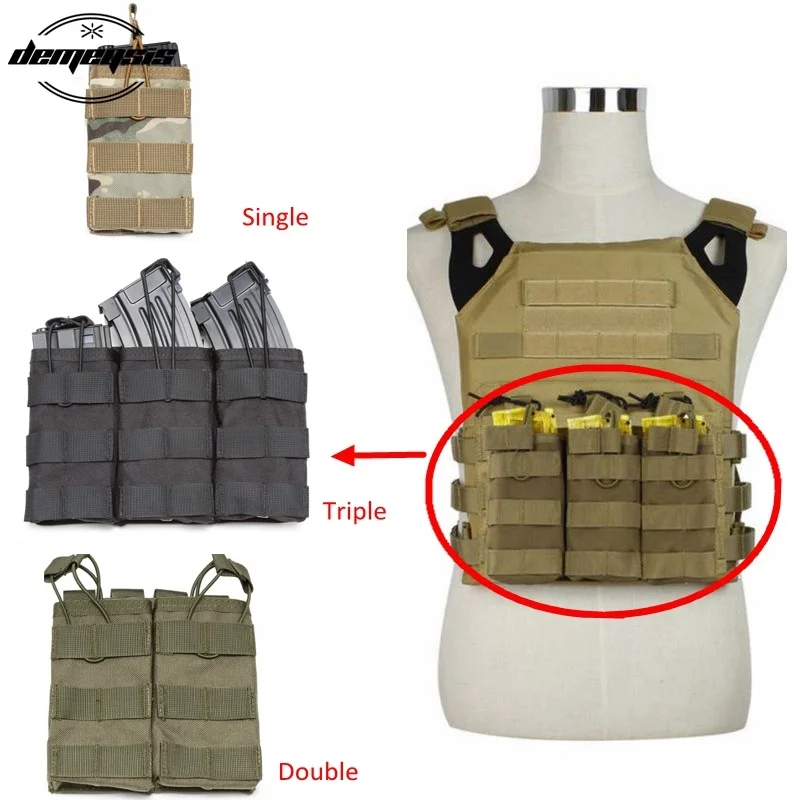 Bolsa militar para Paintball Airsoft, bolsa rápida para revistas AK AR M4, Individual/doble/Triple