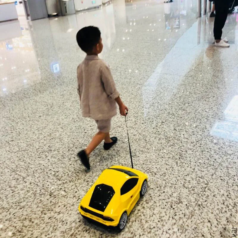 Kids car suitcase for kids Rolling luggage baby Sports car toy Travel Luggage Drag box wheeled Travel Trolley locker for boys