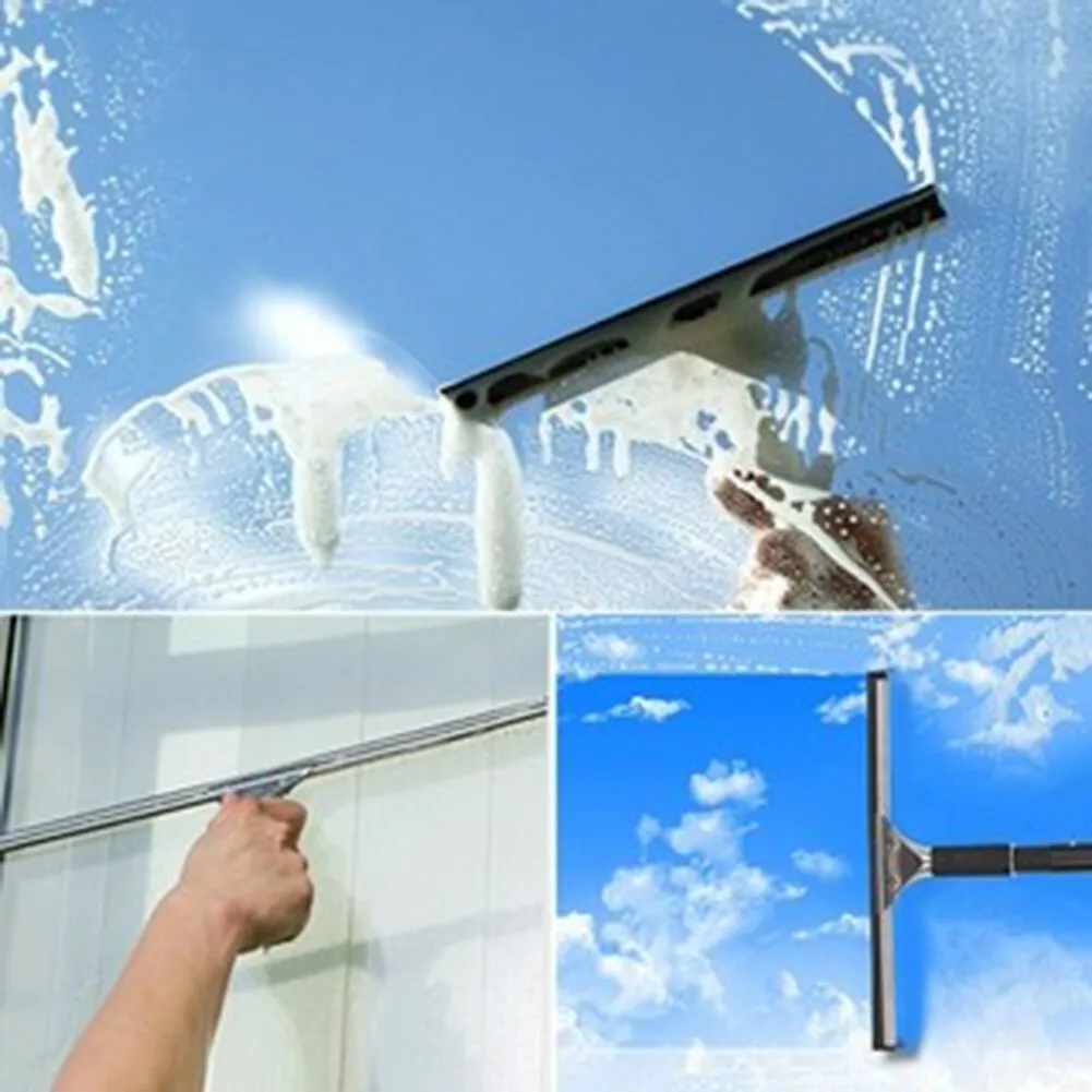 

Glass Wiper Bathroom Mirror Wiper Scraper Glass Cleaning Cleaner Stainless Steel And Plastic Glass Wiper With Silicone Holder