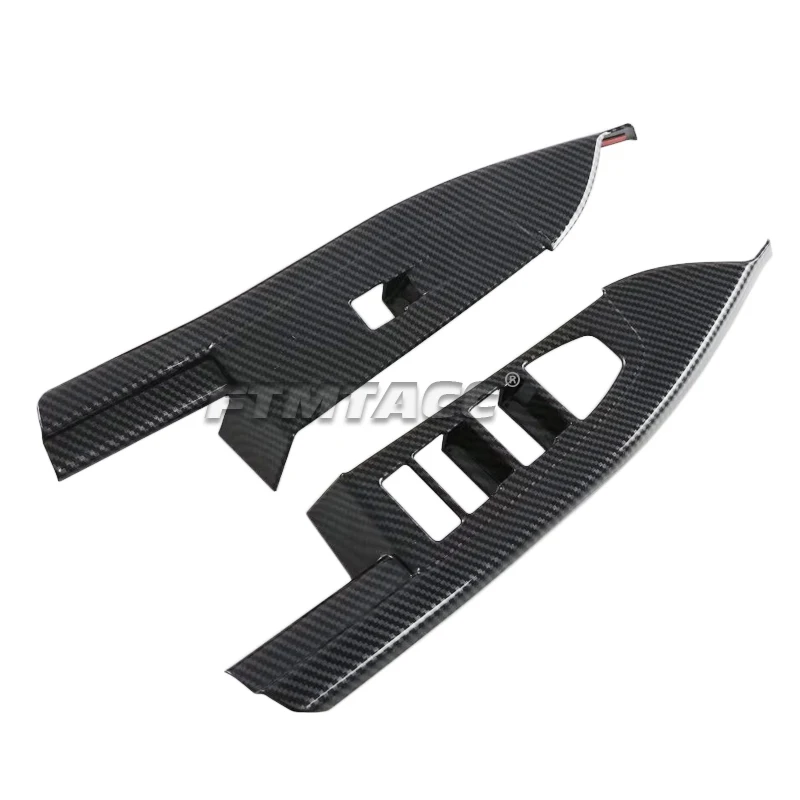 

2 шт. для BMW 5 серии G60 2024 2025 ABS, углеродное волокно, интерьерные автомобильные аксессуары, панель переключателя окон, панель стекла, крышка управления подъемником