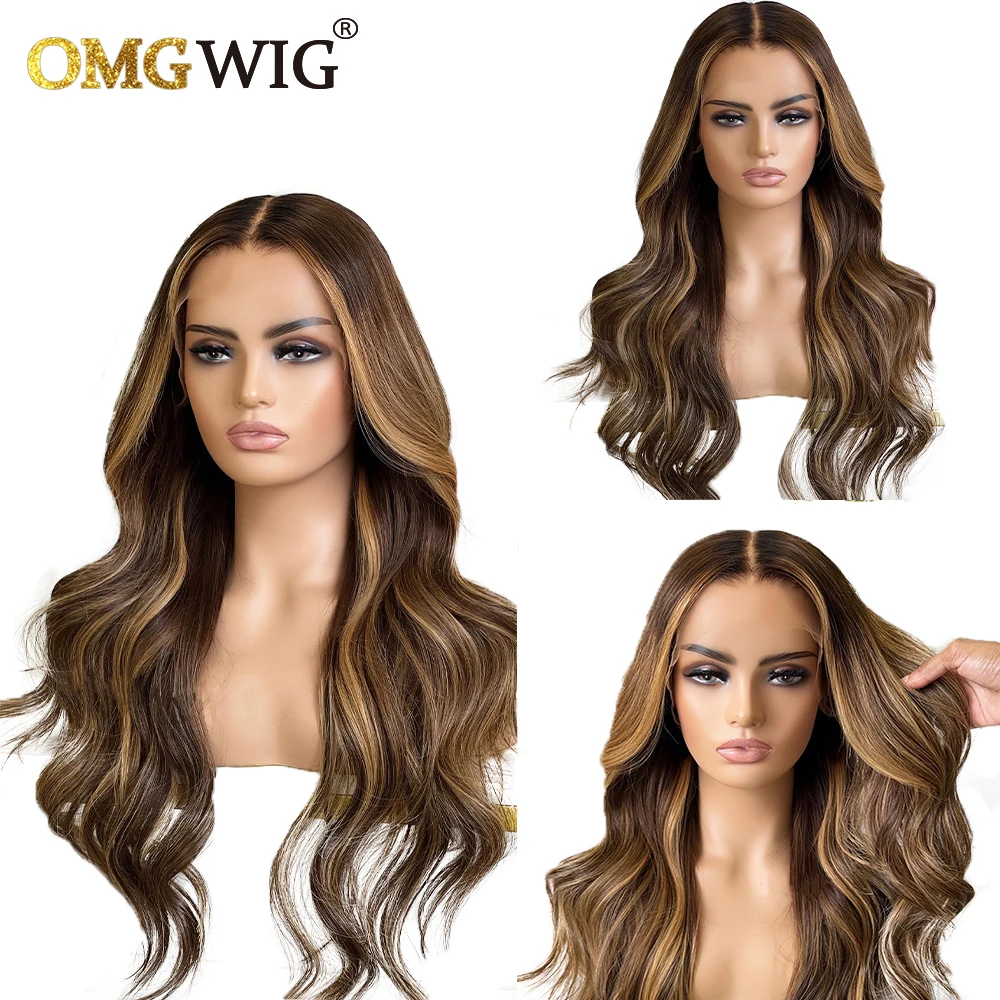 

Highlight 360 Lace Frontal Wigs For Women Indian Virgin Human Hair Wigs 13x6x1 T Part Wig Loose Body Wave 4x4 Lace Closure Wig