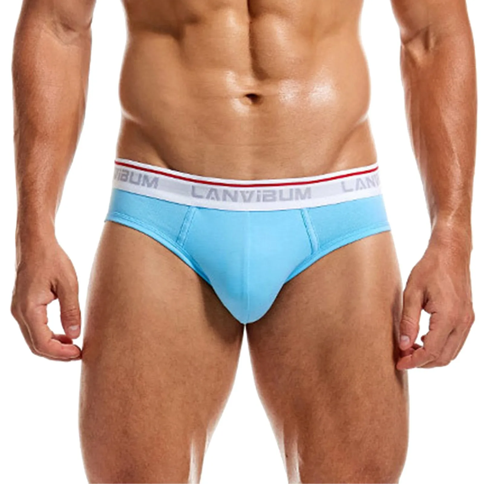 

Solid Color Men Underwear Seamless Briefs Shorts Sports Breathable Underpants Low Waist Large Trunks Breathable Cueca Short