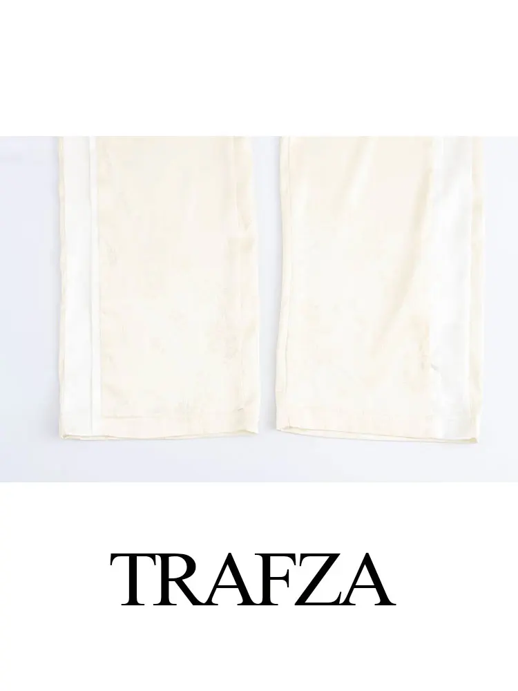 Женский жаккардовый брючный костюм TRAFZA рубашка с длинным рукавом и длинные брюки