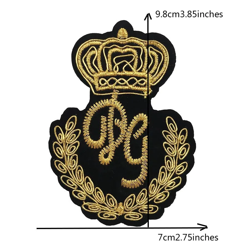 Шелковая вышивка Lndian бисером нашивки с буквами аппликация в виде короны цветы