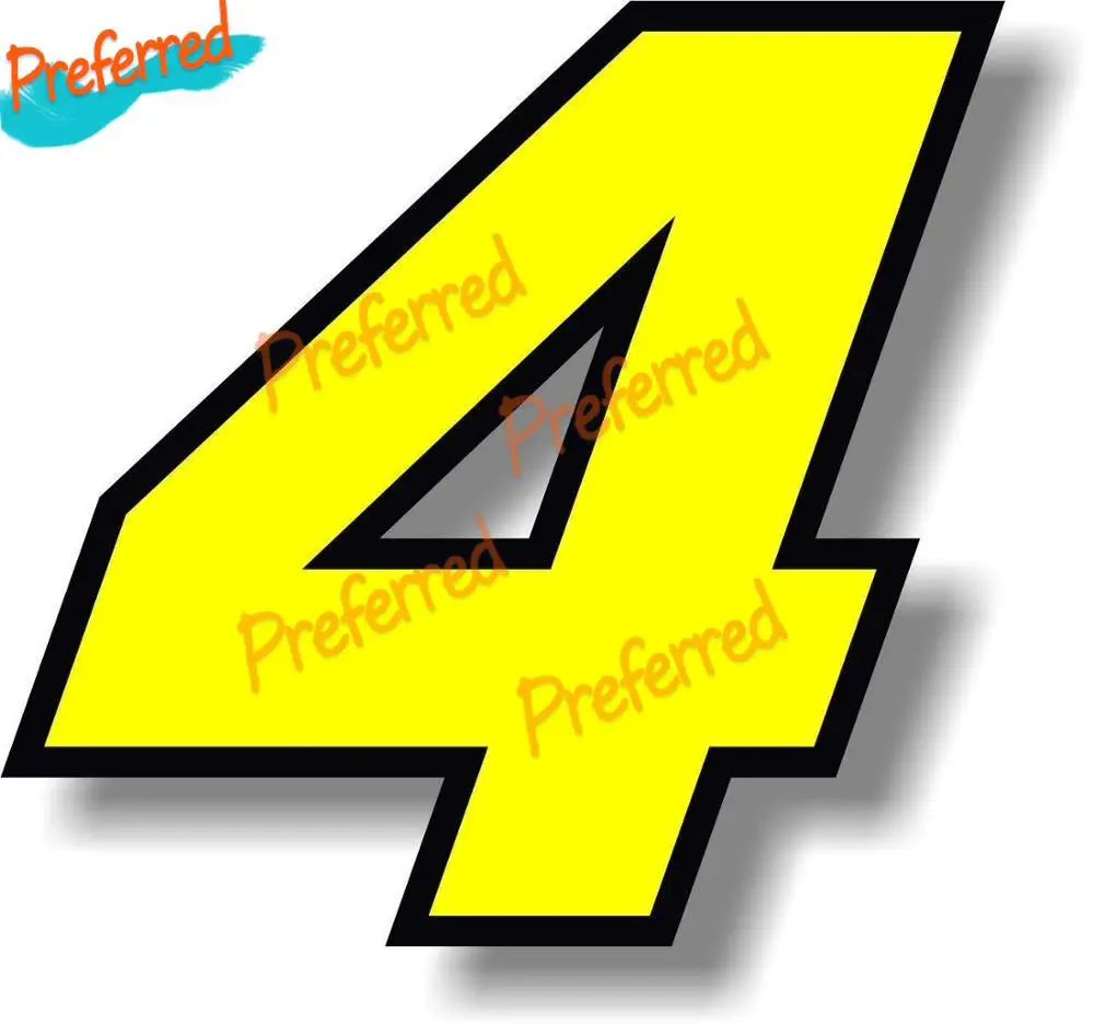 

Yellow Race Numbers with Black Border Vinyl Decal Graphic Number for Your All Cars Racing Laptop Motorcycle Helmet Surf Camper