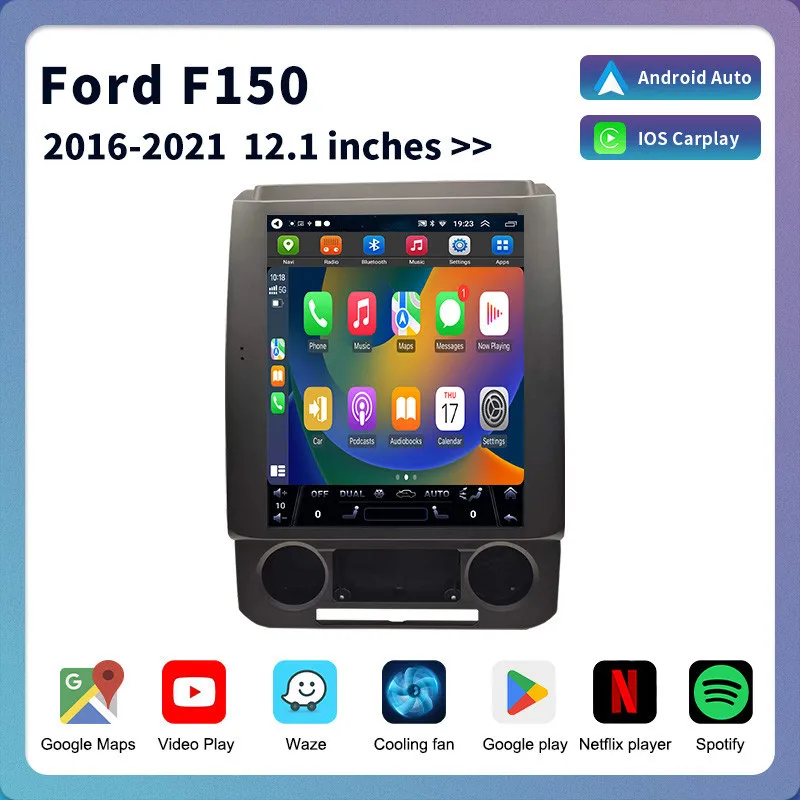 Carplay 12 1-дюймовый для Ford F150 F250 F350 2015-2022 Android 13 автомобильный экран GPS стерео
