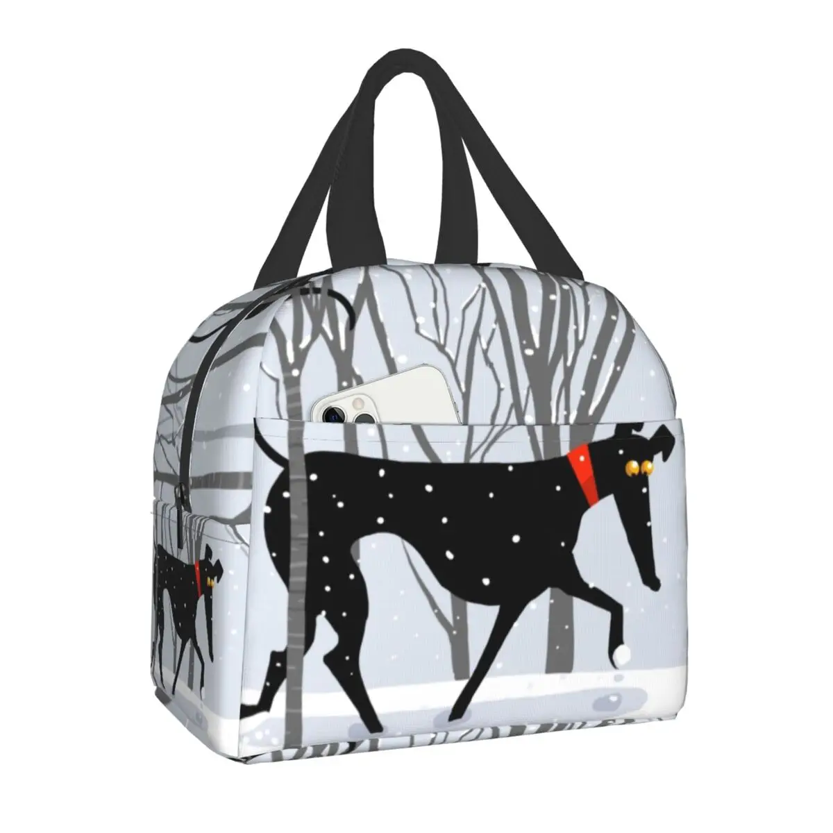 

Winter Hound Insulated Lunch Bags for Women Greyhound Whippet Sighthound Dog Resuable Thermal Cooler Food Lunch Box School