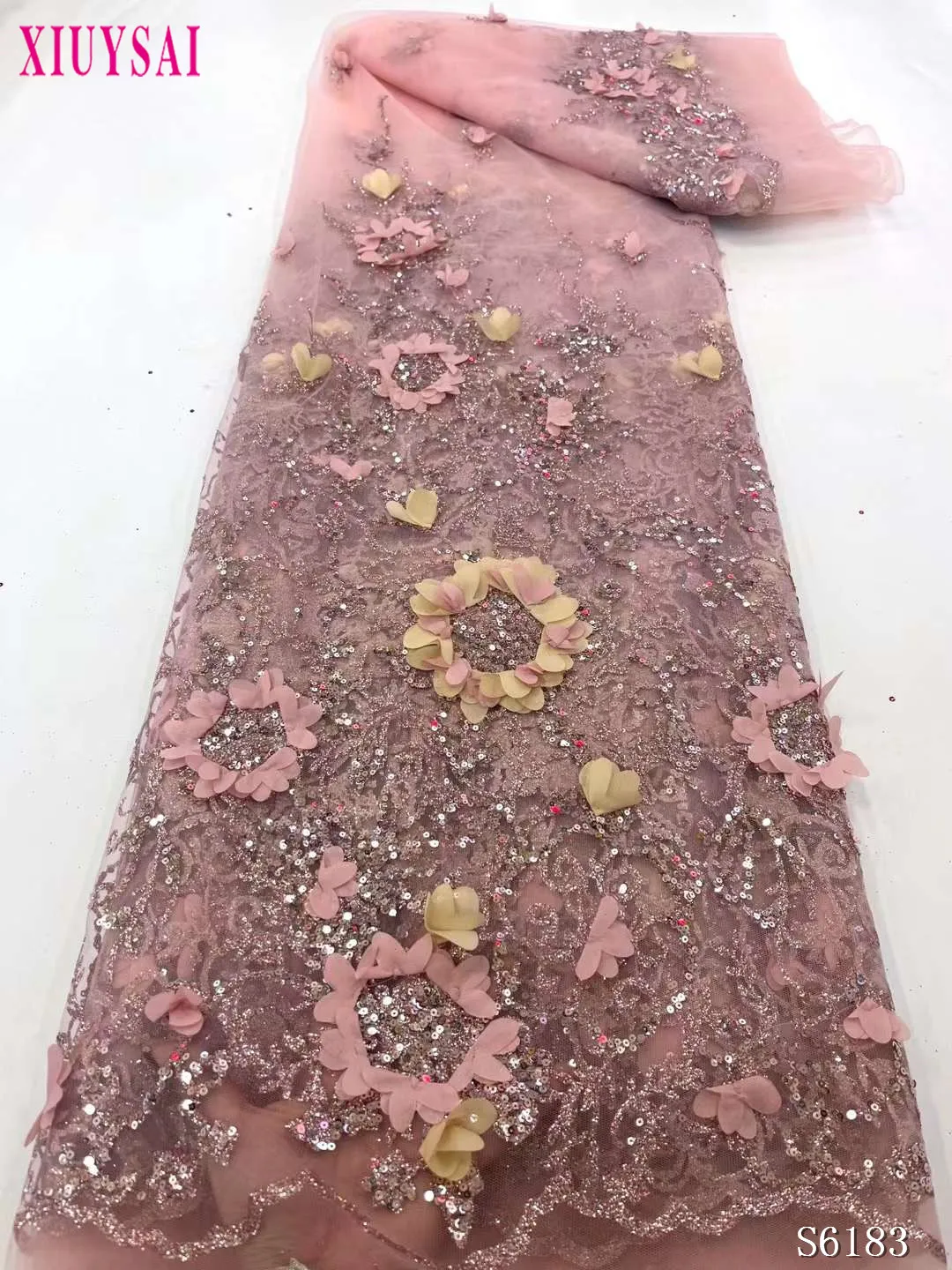 

African French Tulle Lace Green Sequins African Lace Fabric 2023 African Net Lace 5Yards Nigerian Lace Fabric For Wedding