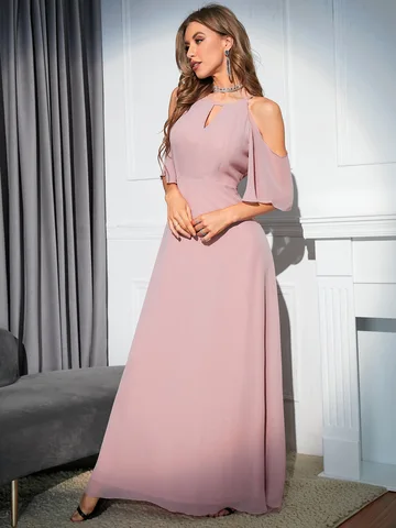 Женское шифоновое платье iDress, розовое свадебное платье с открытыми плечами, летняя одежда для женщин, оптовая продажа, 2023