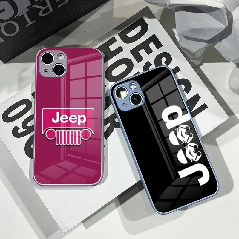 

Камуфляжный чехол для телефона с логотипом спортивного автомобиля Jeep для IPhone 14Pro 13 11 12 XR XS MAX 7/8 X Plus 13 цветов закаленное стекло крутая пара