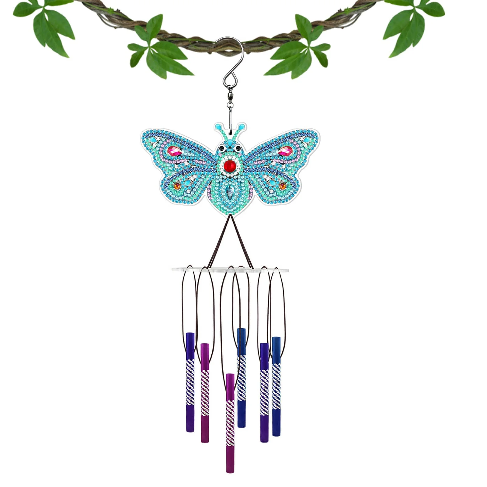 

DIY Butterfly Diamond-Painting Vivid Butterfly Wind Chimes Hangings Diamond Car Decor Lovely Ornament For Adults Kids Home