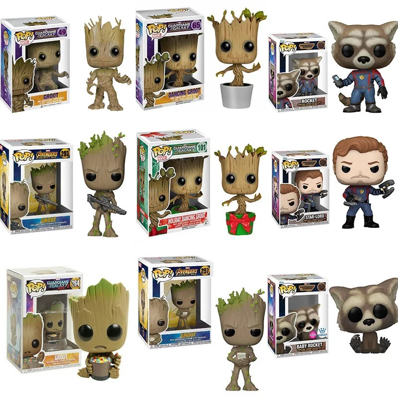 Экшн-фигурки FUNKO POP из аниме «стражи Галактики», «Мстители Грут» 263 #, коллекционные модели, игрушки для подарка