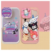 sanrio hello kitty kuromi melody cinnamoroll camera dustproof makeup mirror phone case for iphone 11 12 13 pro max x xs xr cover