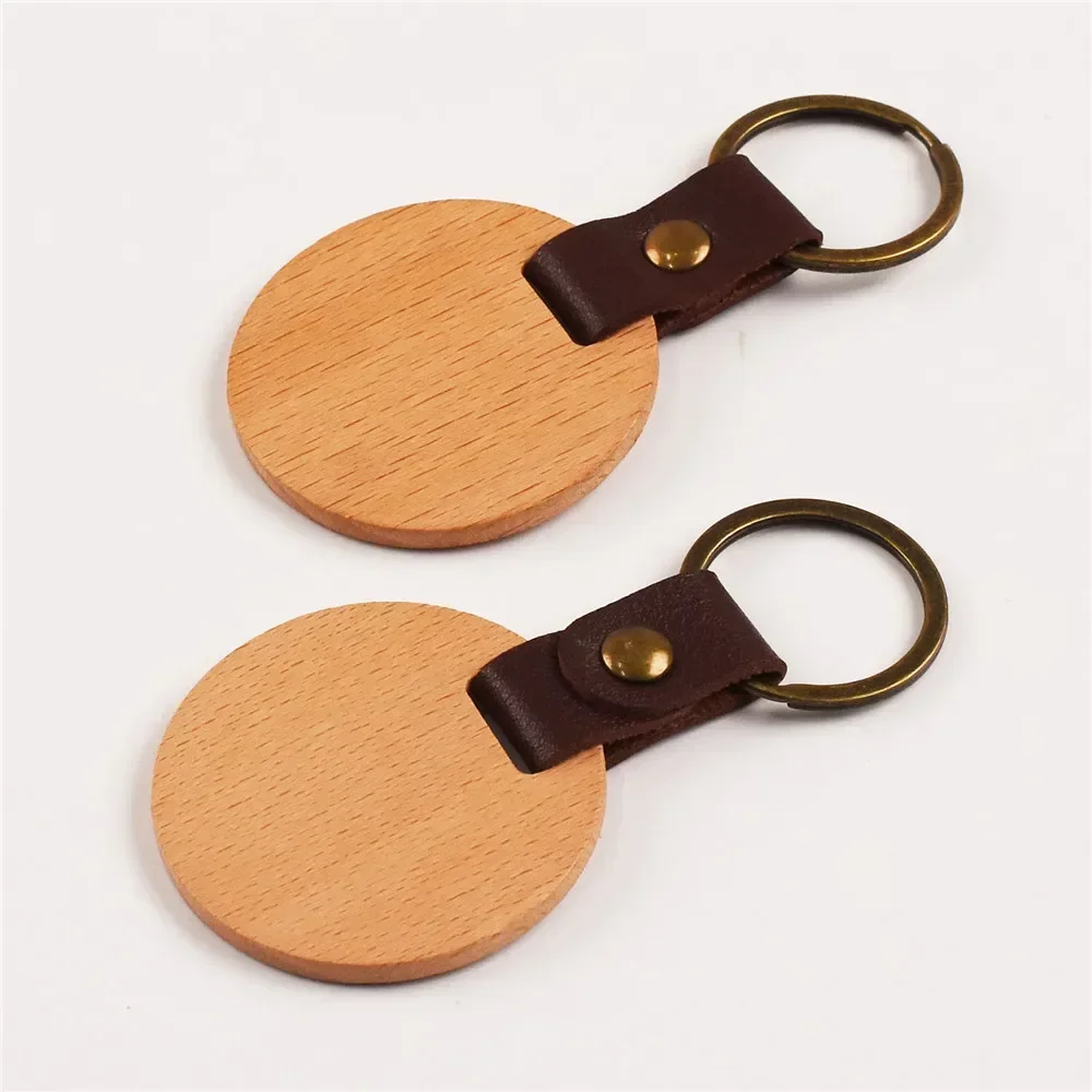 

1 шт., бесплатная персонализация, лазерный индивидуальный логотип, деревянные брелки, деревянный кожаный ремешок, брелок для ключей от автомобиля, пустой для свадебного кулона, подарок