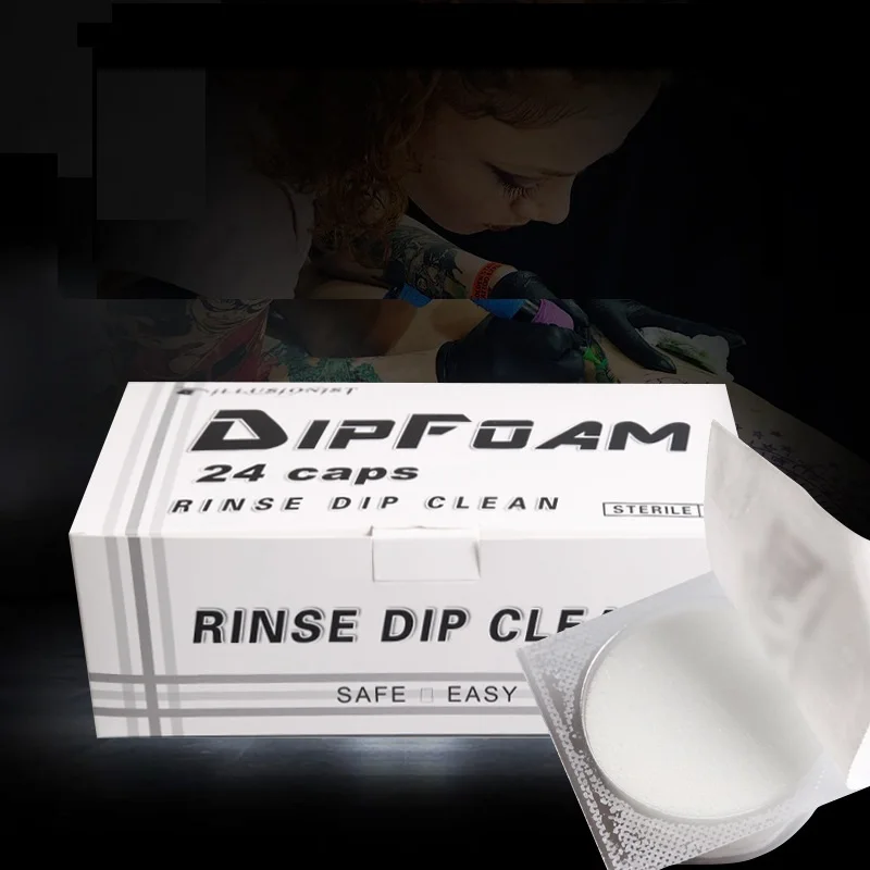 

8/16/24Pcs Tattoo Disposable Dip Foam Sponge Caps Cups for Tattoo Needle and Tip Cartridge Dip Foam Cleaning Cup Tattoo Supplies