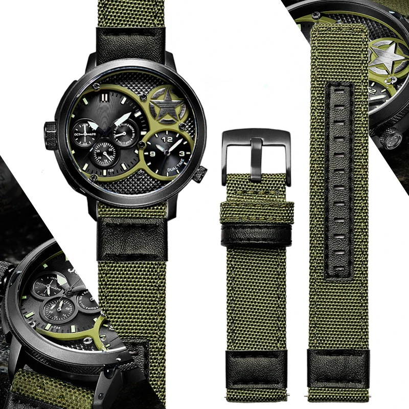 

Nylon Watch Strap for Jeep Watchband Wrangler Tundra Green Jpw606301 646 Canvas Watch Band Accessories 20 22 24mm