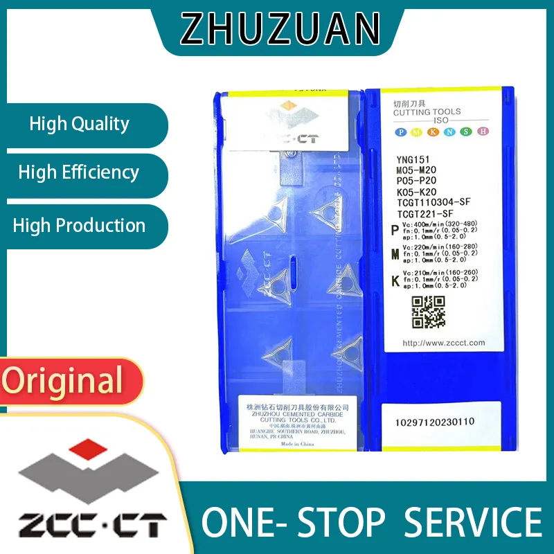 Оригинальные карбидные вставки ZCC.CT TCGT TCGT110304-SF YNG151/YNG151C токарный инструмент с ЧПУ