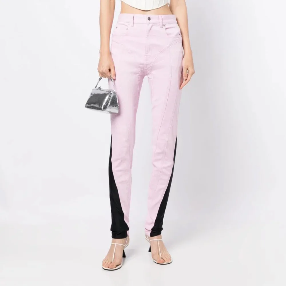 2023 Spring And Summer New Women's Jeans Y2k Washed And Spliced Fashionable Temperament With A Hundred Cotton Straight Pants