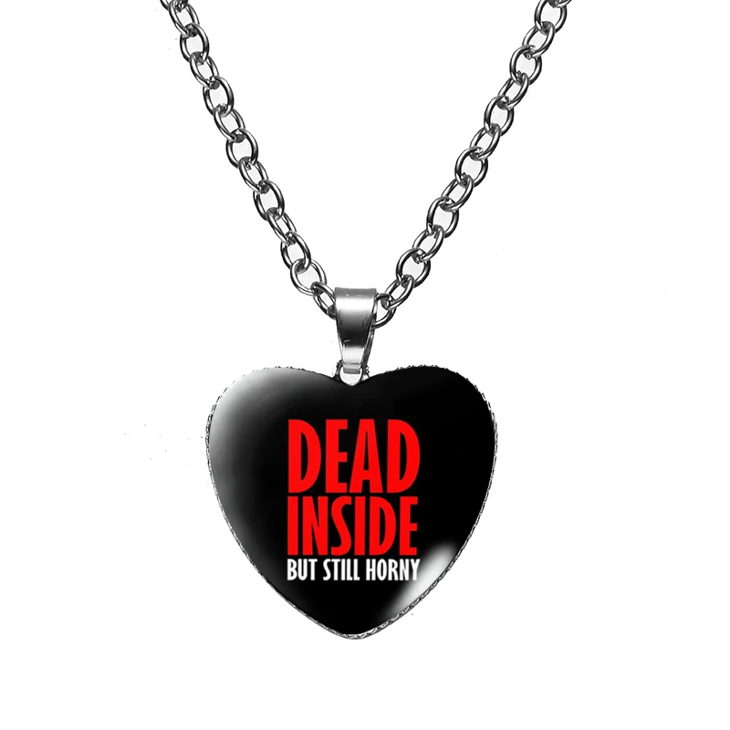 Ожерелье с надписью Dead Inside но еще ороговее для женщин милая цепочка на шею