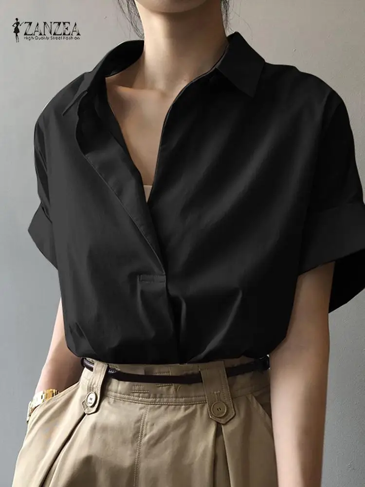 Женская блузка ZANZEA с коротким рукавом