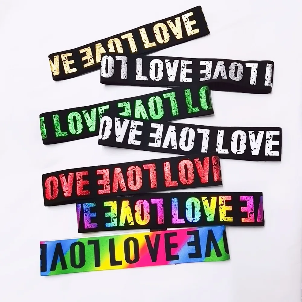 

Children Letter Love Sports Headband Hip Hop Boys Absorb Sweat Elastic Hairband Girls Jazz Dance Hair Band Kid Accessories