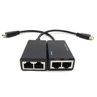 hdmi compatible to rj45 converter dual port network cable cat5e6 hd 1080p video signal extender 30m for hdtv dvd pc
