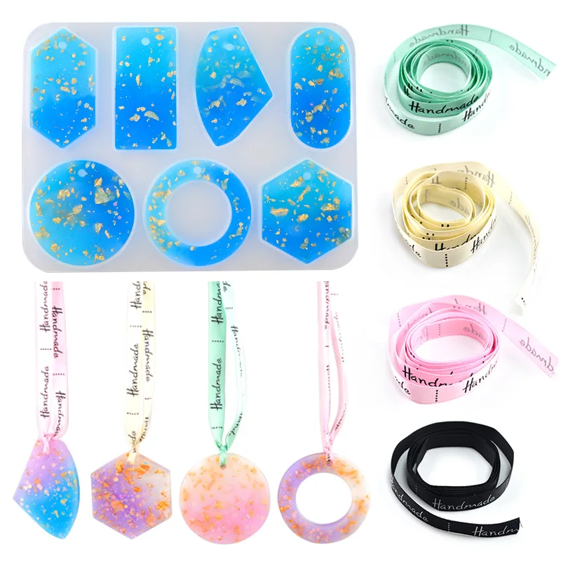 DM400 DIY Earring Necklace Pendant Charm Silicone Mold Epoxy Resin Hand Tag Moules For Jewelry Making