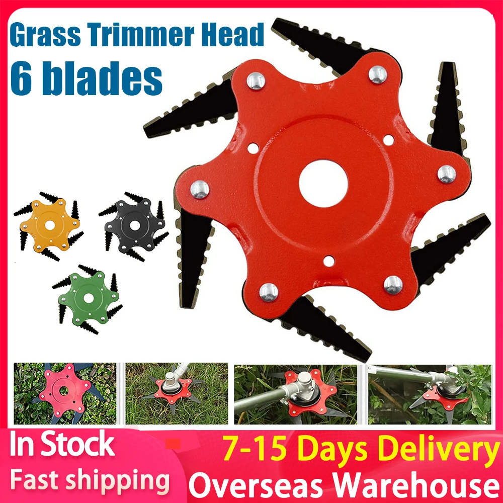 

6 лезвий, режущая головка, триммер для травы, щетка, 65 мм, щетка для сорняков, режущая головка, садовый электроинструмент, аксессуары для газо...