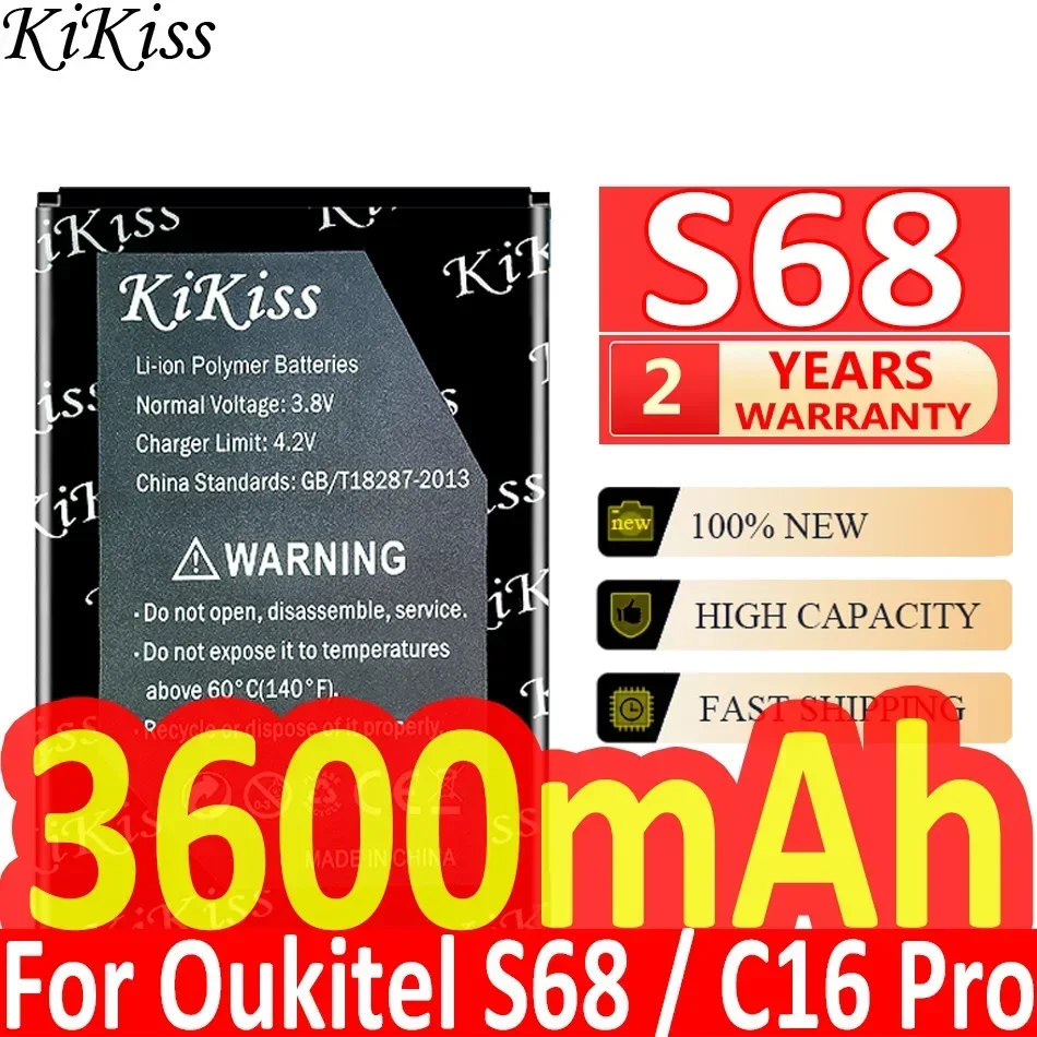 Сменный аккумулятор KiKiss 3600 мАч для OUKITEL S68/C16 Pro C16Pro S68Pro
