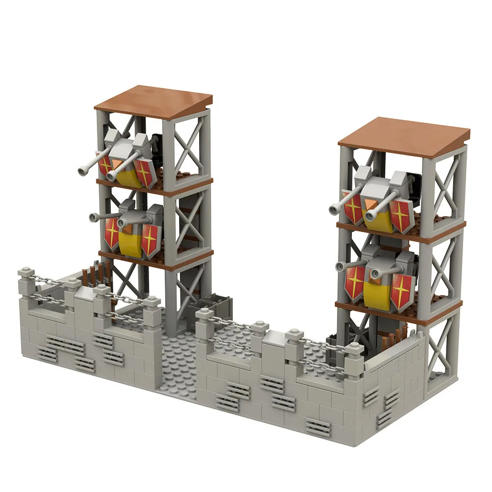 

2022 New MOC Building Blocks Toy Boy Tower Outpost Military Minifigure Scene Third Party Base Machine Gun Brick Children's Toys