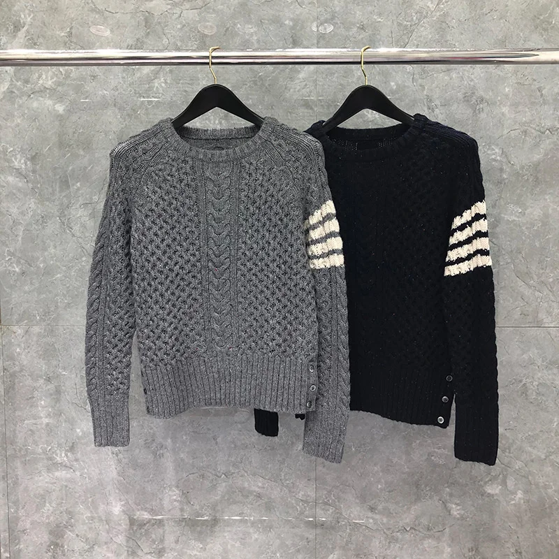 

Женский свитер с круглым вырезом, приталенный плотный шерстяной пуловер в полоску, повседневное пальто, Осень-зима 2022