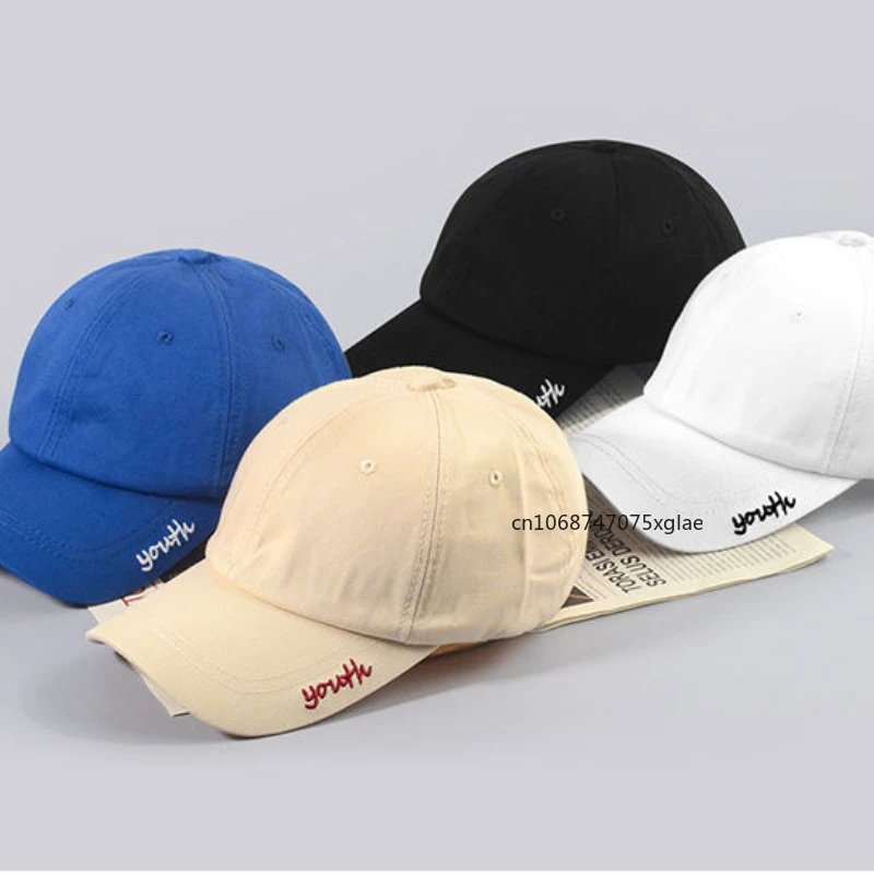 

Smiley Hat Men and Women Four Seasons Simple Solid Color Adjustable Beach Sun Hat Student Embroidery Fashion Baseball Cap