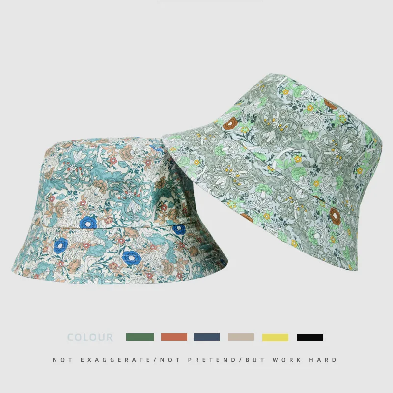 

Кепка рыбака в японском стиле колледжа с цветочным рисунком, двусторонние кепки для раковины, универсальные весенне-летние шляпы от солнца,...