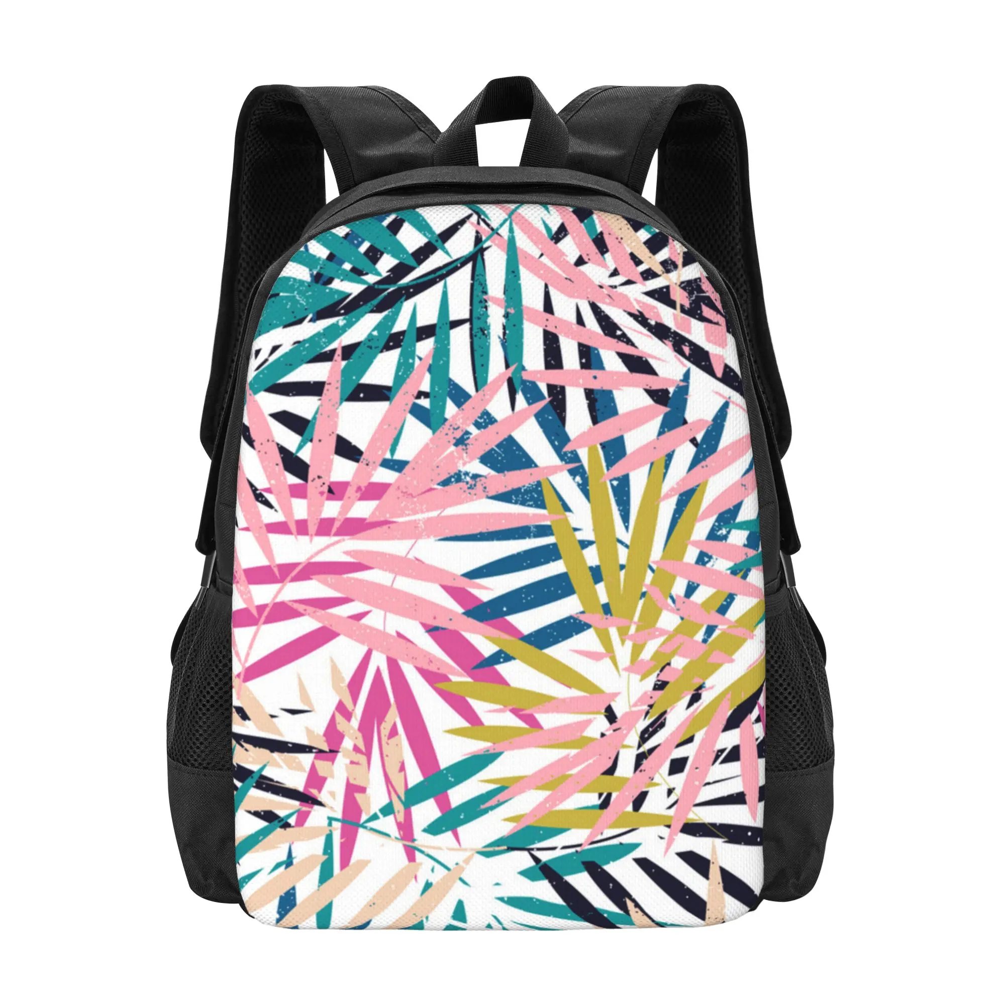 

Palm Leaves Classic Basic Canvas School backpack Casual Daypack Office Backpack for Men Women