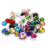 factory direct sales 21color gem flower shape point back crystal glass stone glue on rhinestones diy jewelry making nail