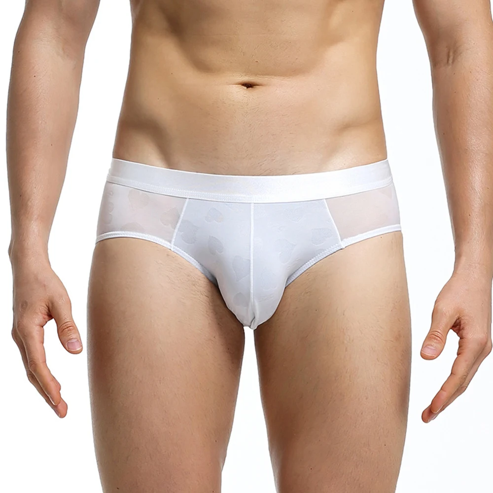 

Men's Panties Fashion Briefs Sexy Underpants Breathable Shorts Double Layer Thin Heart-Shaped Underwear Sensual Lingerie