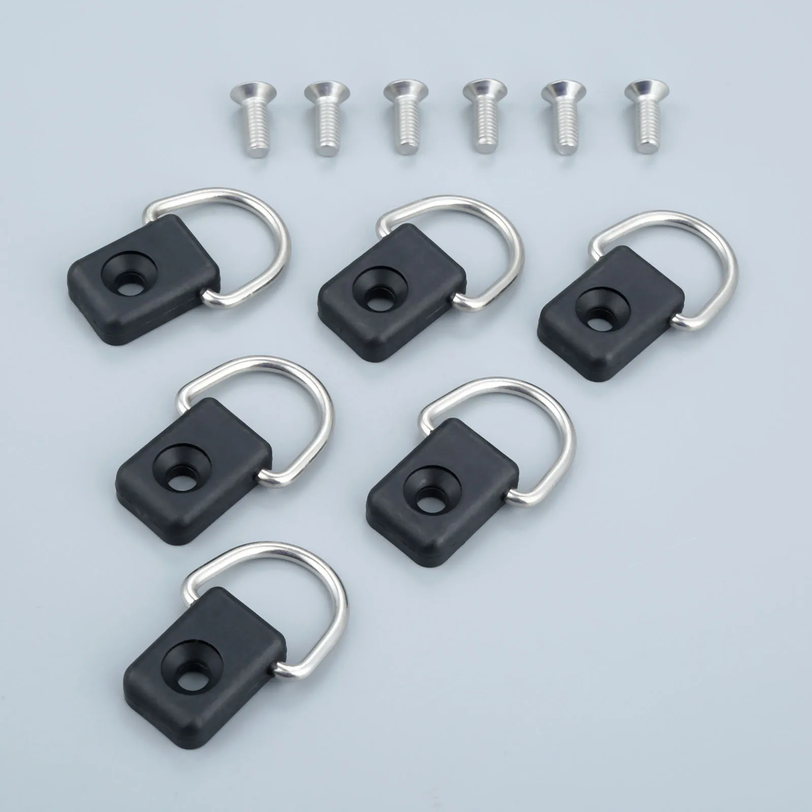 6 Pcs /set Black Canoe Kayak D Rings Fitting Outfitting Fishing Rigging Bungee Kit With Screws Rowing Boats Accessories Marine |