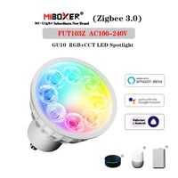 miboxer fut103z zigbee 3 0 4w gu10 rgbcct led spotlight ac100 240v led bulb zigbee 3 0 gateway controllervoice app control