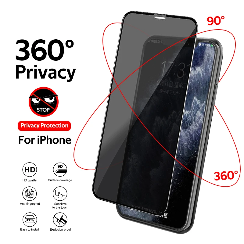 

Полная защита экрана для iPhone 11 12 Pro Max Mini Антибликовая пленка для iPhone X XR XS Max антибликовое закаленное стекло