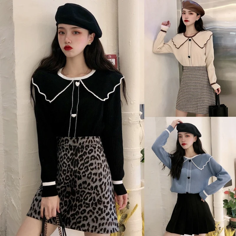 

Женский трикотажный свитер с круглым вырезом, с длинным рукавом