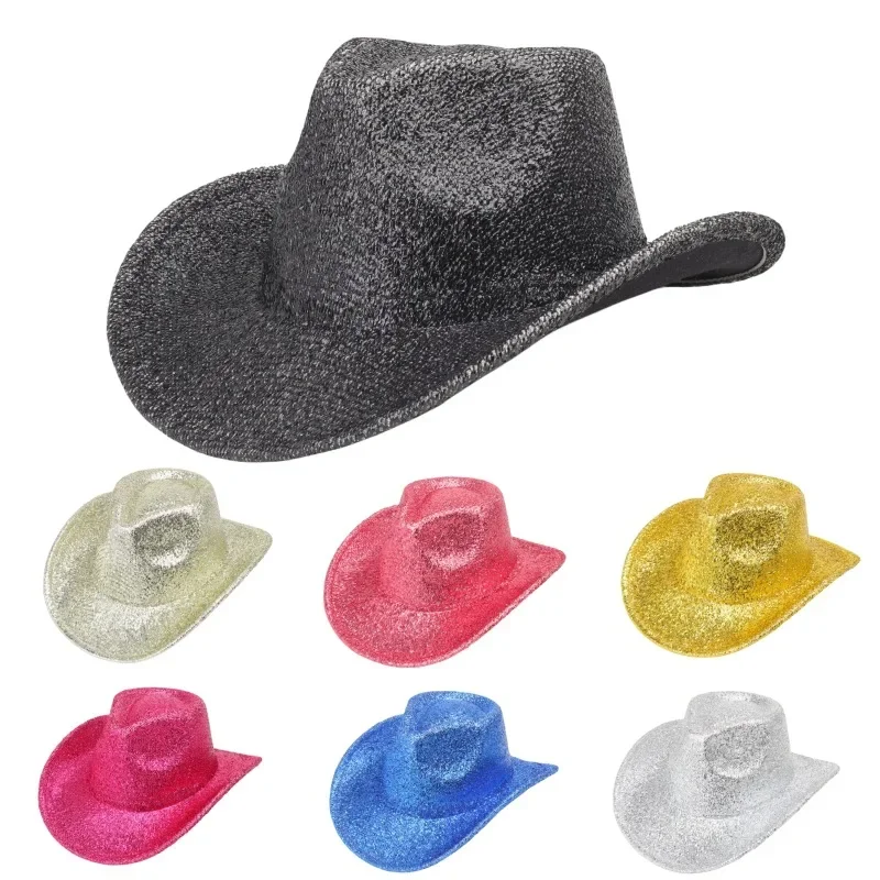 Новая ковбойская шляпа в стиле вестерн с блестками Европе и США мужская женская